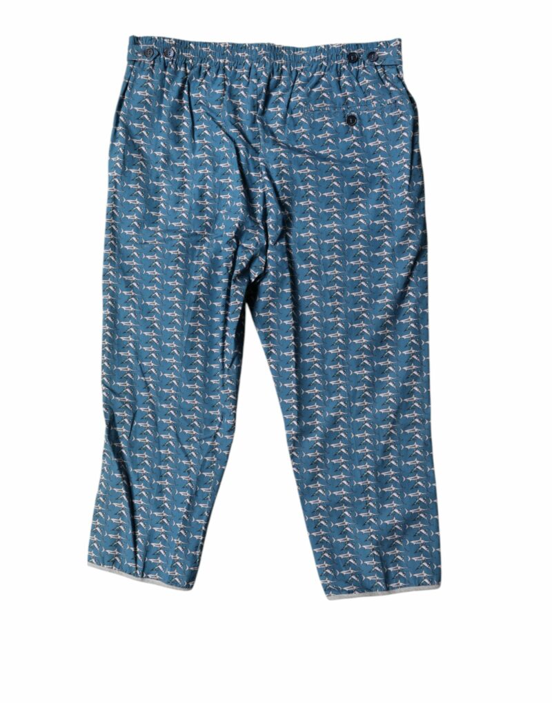 Dolce & Gabbana Blue Shark Print Cropped Beachwear Swimwear - Image 3