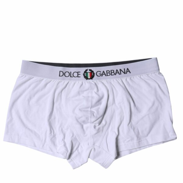 Dolce & Gabbana White Cotton Stretch Regular Boxer Underwear