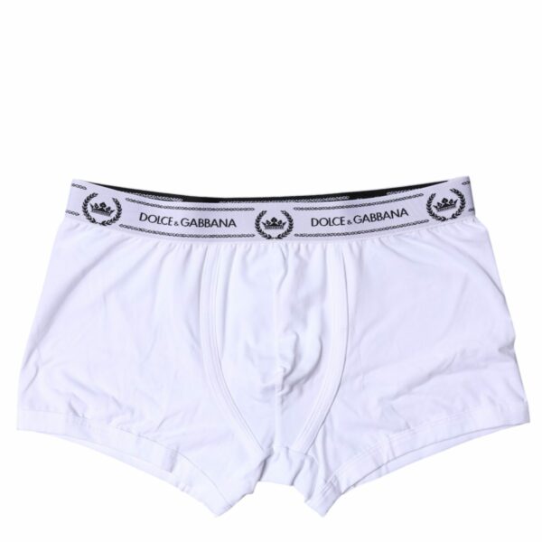 Dolce & Gabbana White Cotton Stretch Regular Boxer Underwear