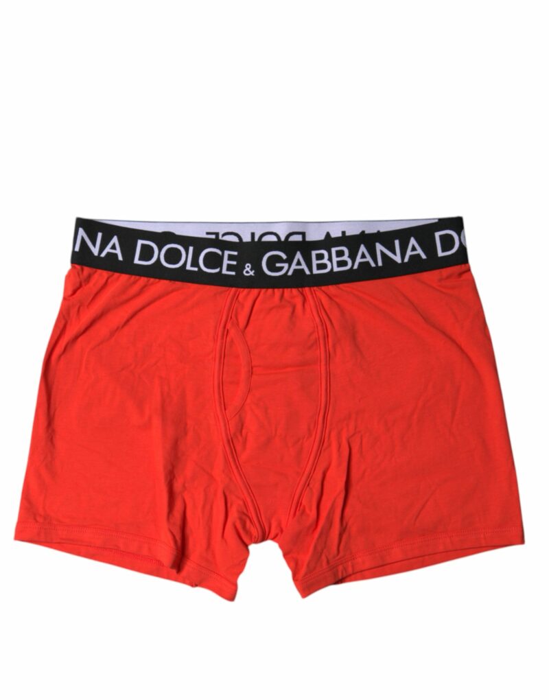 Dolce & Gabbana Red Cotton Stretch Men Regular Boxer Underwear - Image 2