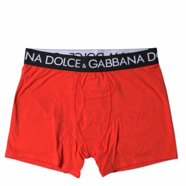 Dolce & Gabbana Red Cotton Stretch Men Regular Boxer Underwear