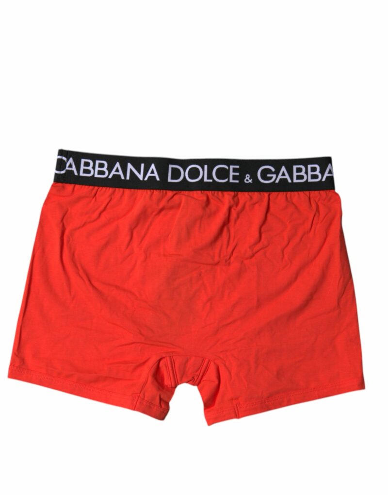 Dolce & Gabbana Red Cotton Stretch Men Regular Boxer Underwear - Image 3