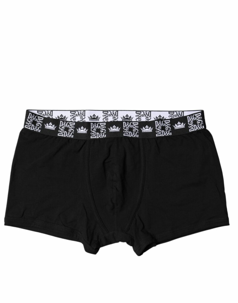 Dolce & Gabbana Black Cotton Stretch Men Regular Boxer Underwear - Image 2