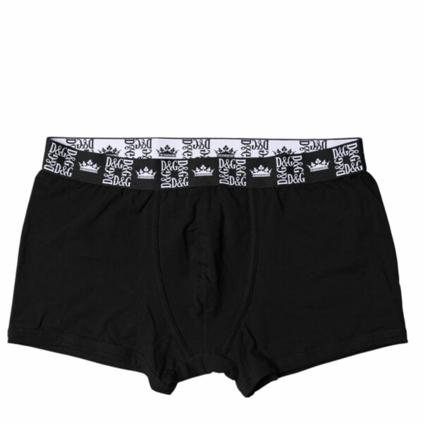 Dolce & Gabbana Black Cotton Stretch Men Regular Boxer Underwear