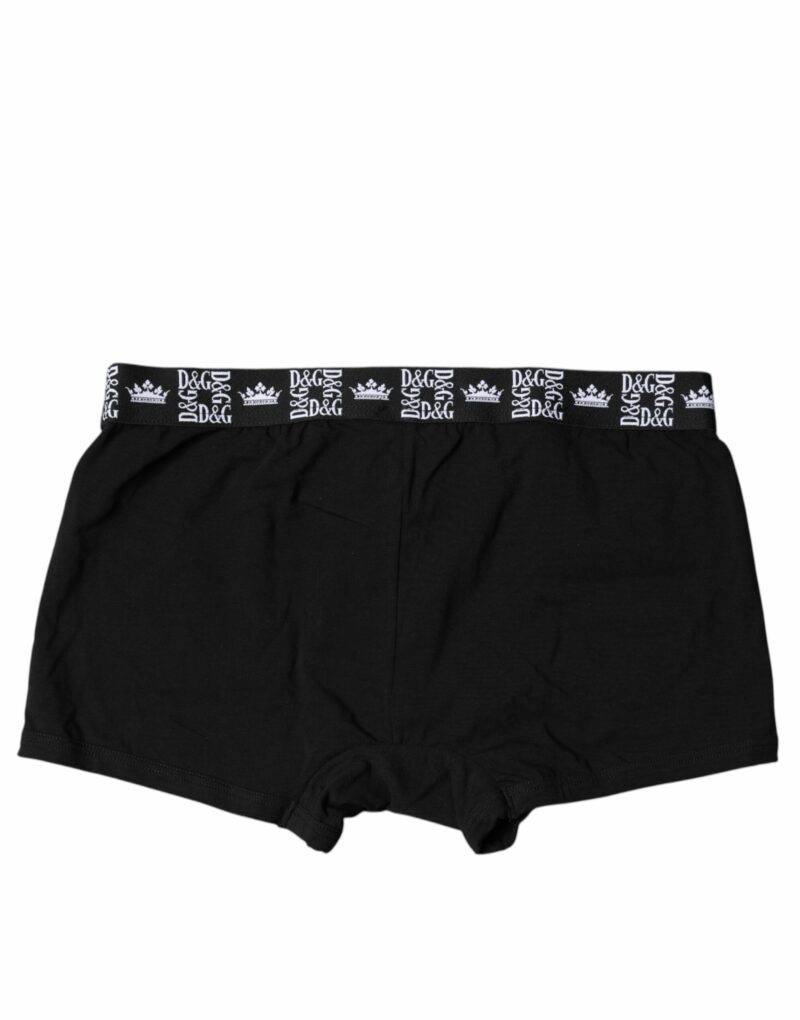 Dolce & Gabbana Black Cotton Stretch Men Regular Boxer Underwear - Image 3