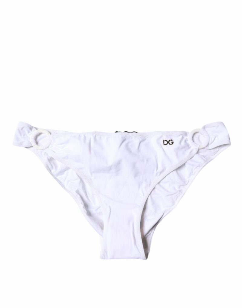 Dolce & Gabbana White Nylon Beachwear Bikini Bottom Swimwear - Image 2