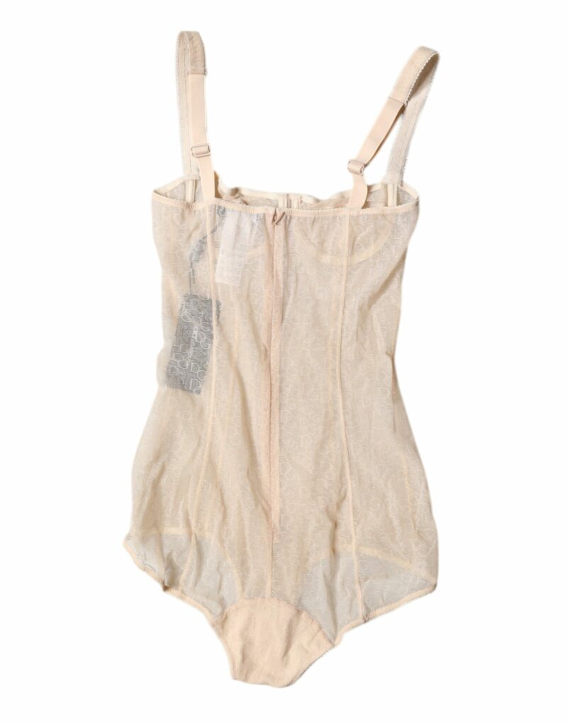 Dolce & Gabbana Beige Tulle Balconette Bra Bodysuit Underwear - Image 4
