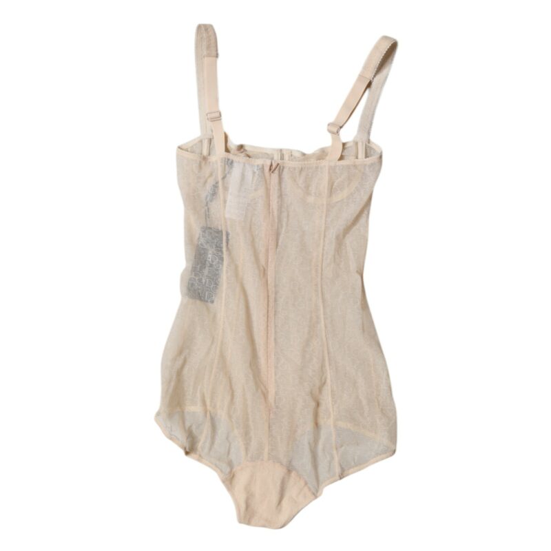 Dolce & Gabbana Beige Tulle Balconette Bra Bodysuit Underwear - Image 5