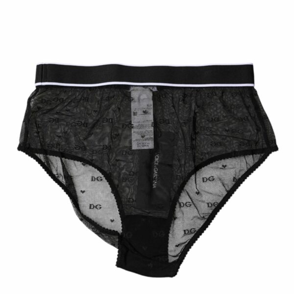 Dolce & Gabbana Black Tulle Nylon Mid Waist Panty Underwear
