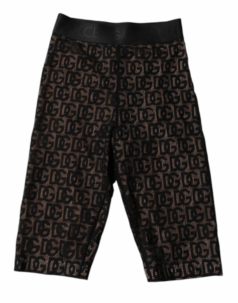 Dolce & Gabbana Black Logo Monogram Cropped Tights Underwear - Image 2
