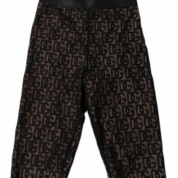 Dolce & Gabbana Black Logo Monogram Cropped Tights Underwear