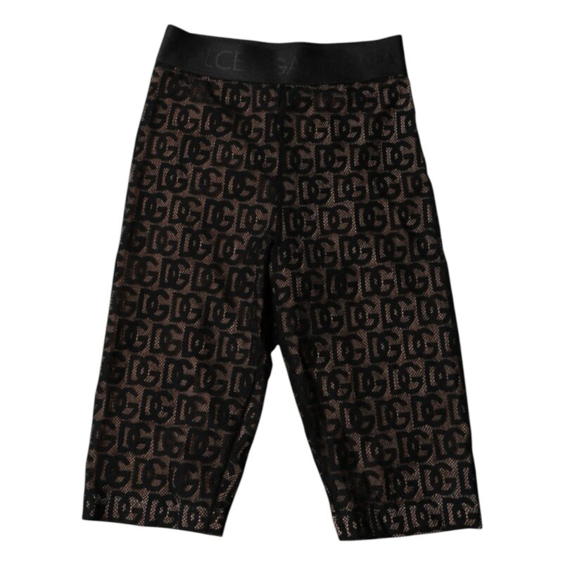 Dolce & Gabbana Black Logo Monogram Cropped Tights Underwear - Image 3