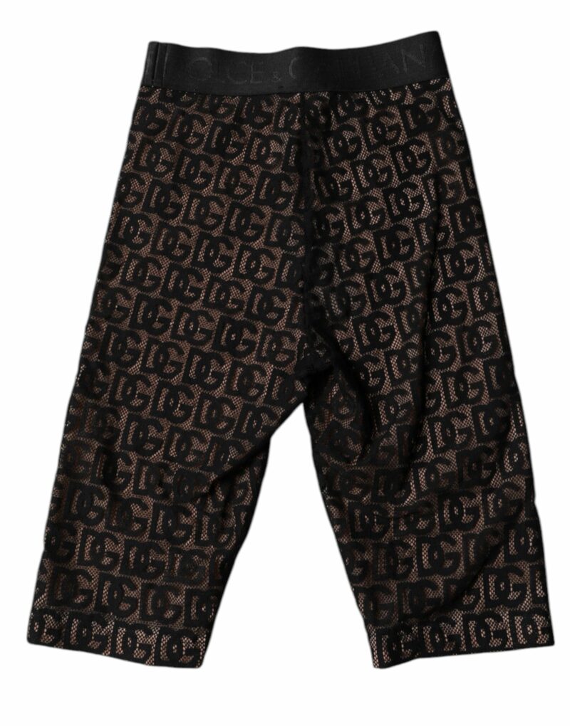 Dolce & Gabbana Black Logo Monogram Cropped Tights Underwear - Image 4