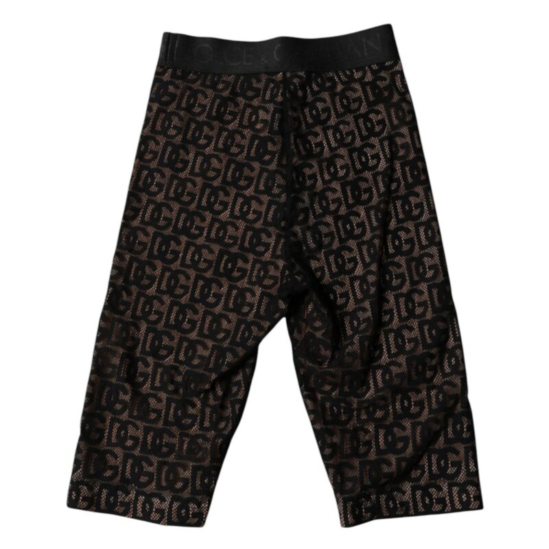 Dolce & Gabbana Black Logo Monogram Cropped Tights Underwear - Image 5