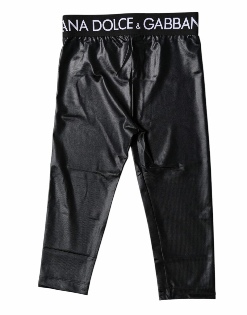 Dolce & Gabbana Black Logo Nylon Cropped Tights Pants Underwear - Image 4