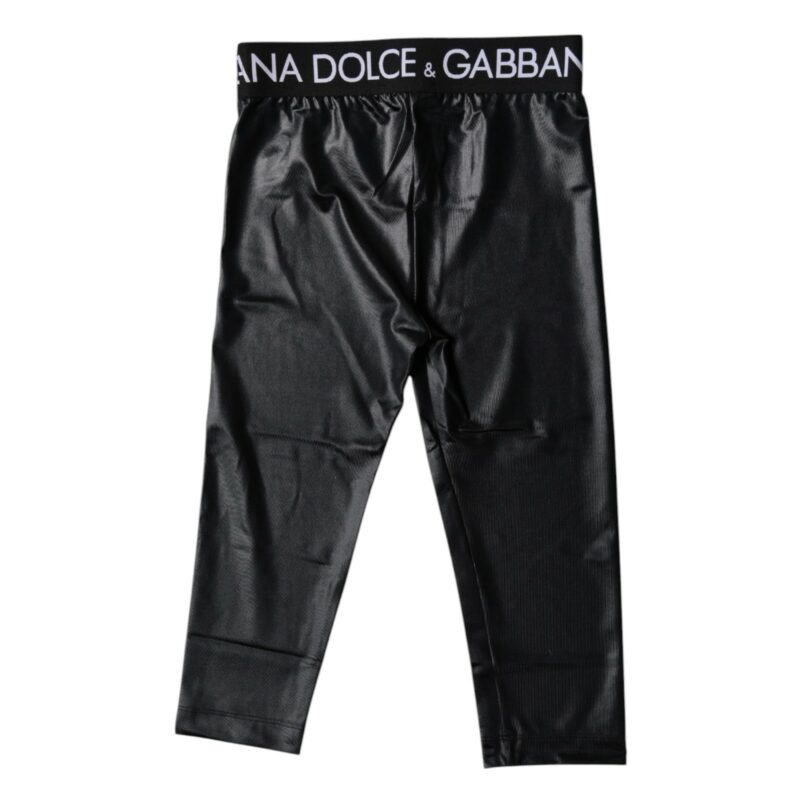 Dolce & Gabbana Black Logo Nylon Cropped Tights Pants Underwear - Image 5