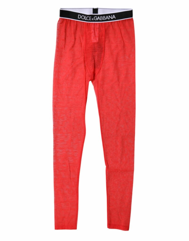 Dolce & Gabbana Red Logo Lace Lingerie Tight Pants Underwear - Image 2