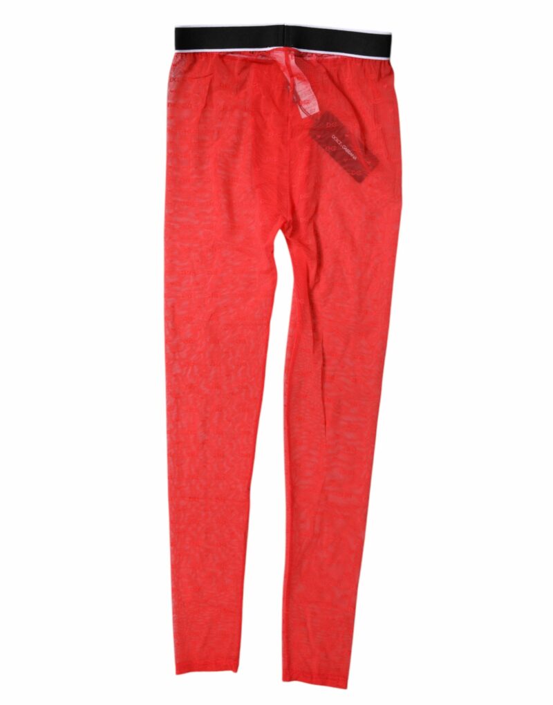 Dolce & Gabbana Red Logo Lace Lingerie Tight Pants Underwear - Image 4