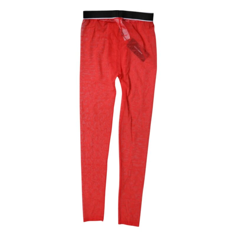 Dolce & Gabbana Red Logo Lace Lingerie Tight Pants Underwear - Image 5