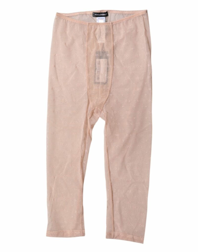 Dolce & Gabbana Beige Logo Lace Lingerie Cropped Tights Underwear - Image 2