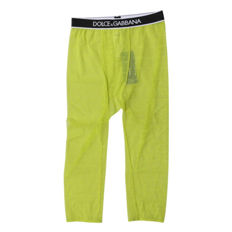 Dolce & Gabbana Green DG Logo Nylon Cropped Tights Underwear - Image 3