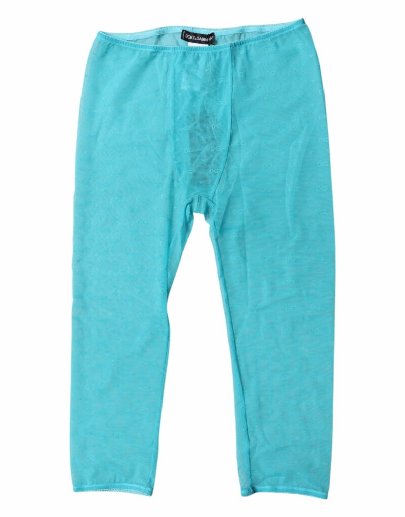 Dolce & Gabbana Blue Logo Lace Lingerie Cropped Tight Underwear - Image 2