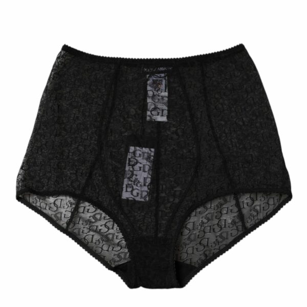 Dolce & Gabbana Black Logo Girdle High Waist Panty Underwear