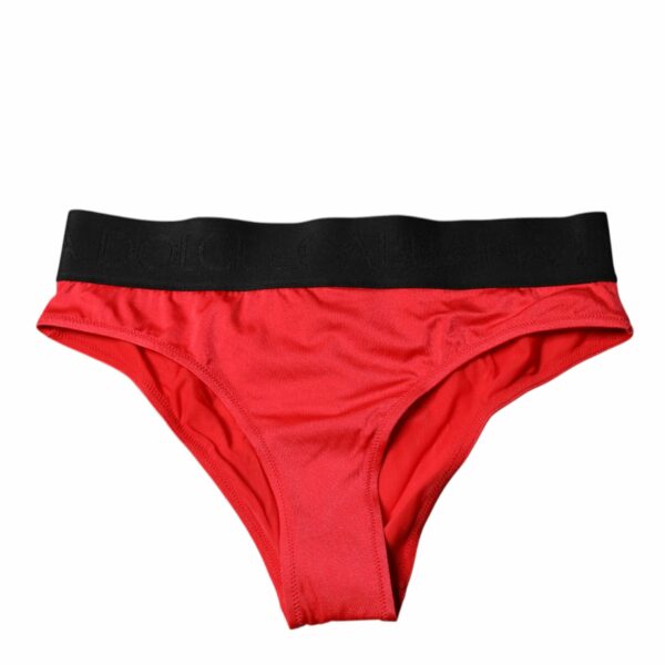 Dolce & Gabbana Red Nylon Stretch Mid Waist Panty Underwear
