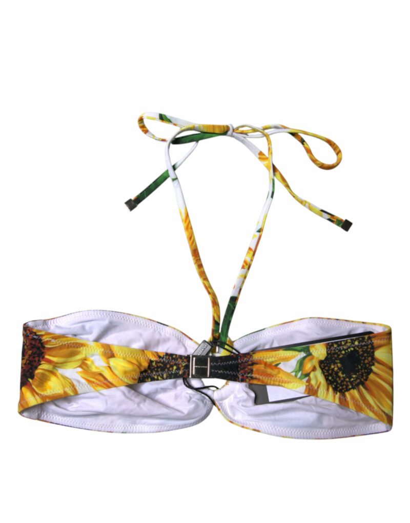 Dolce & Gabbana Multicolor Floral Halter Beachwear Bikini Top Swimwear - Image 4