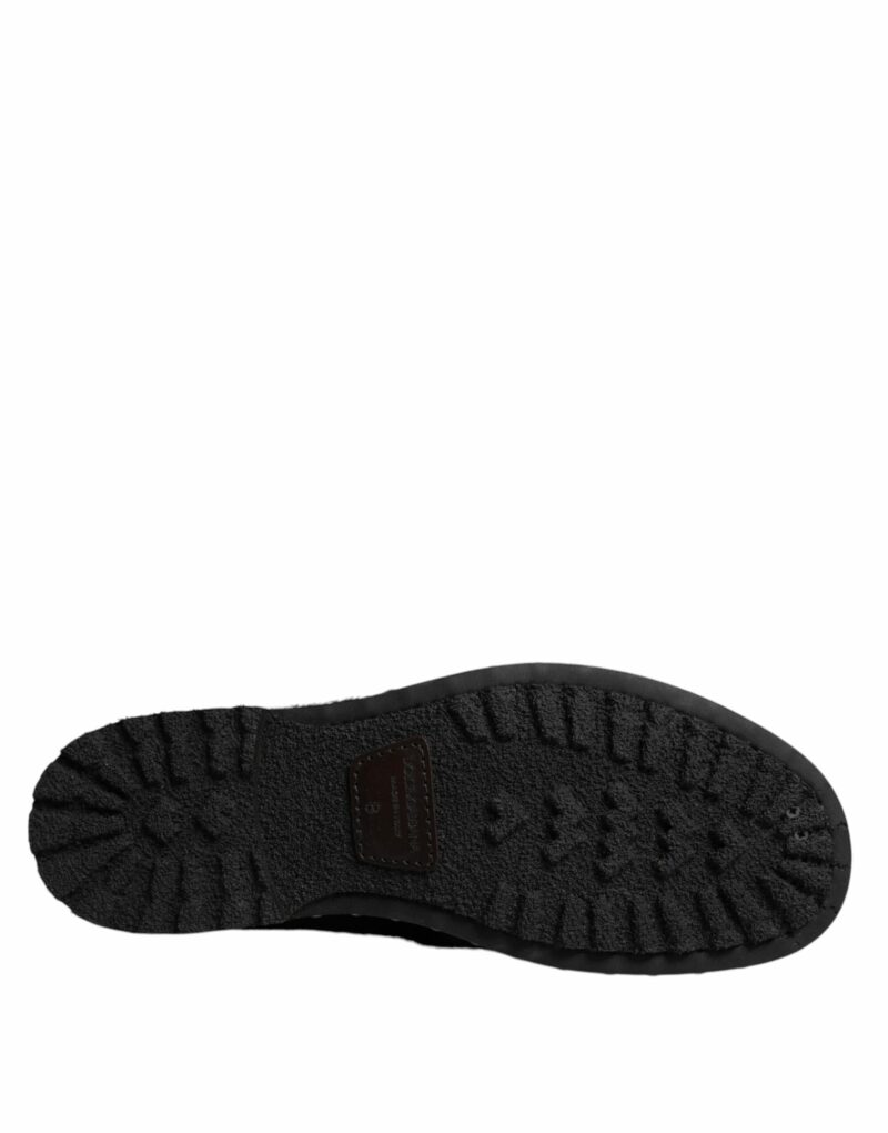 Dolce & Gabbana Black Pony Style Leather Mid Calf Boots Shoes - Image 6