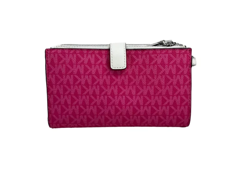 Michael Kors Jet Set Travel Double Zip Wristlet Wallet Dragon Fruit - Image 2