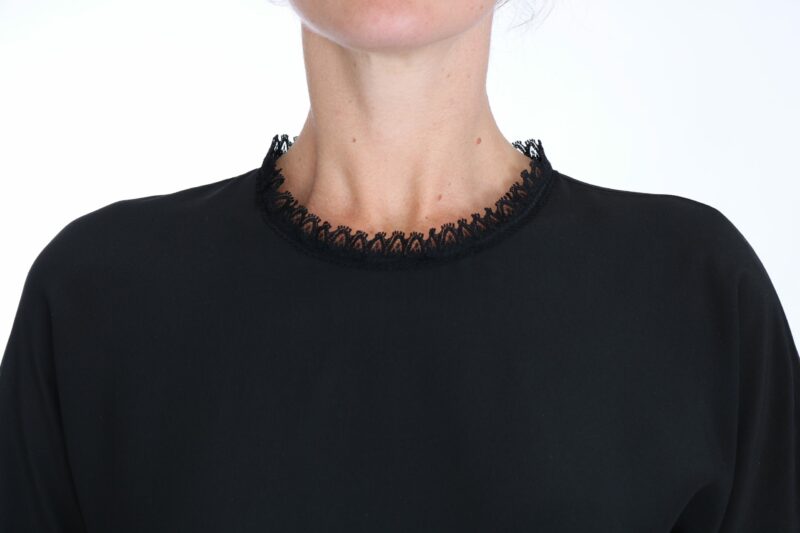 Dolce & Gabbana Elegant Lace Detailed Silk Blouse - Image 3