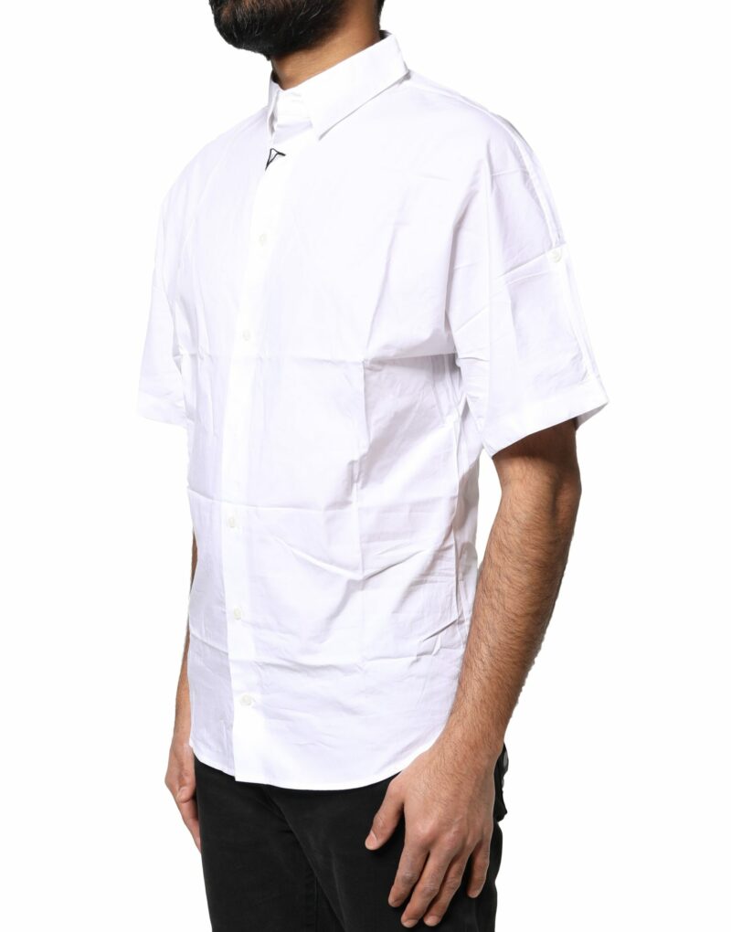 Dolce & Gabbana White Cotton Button Down Casual Men Polo Shirt - Image 2