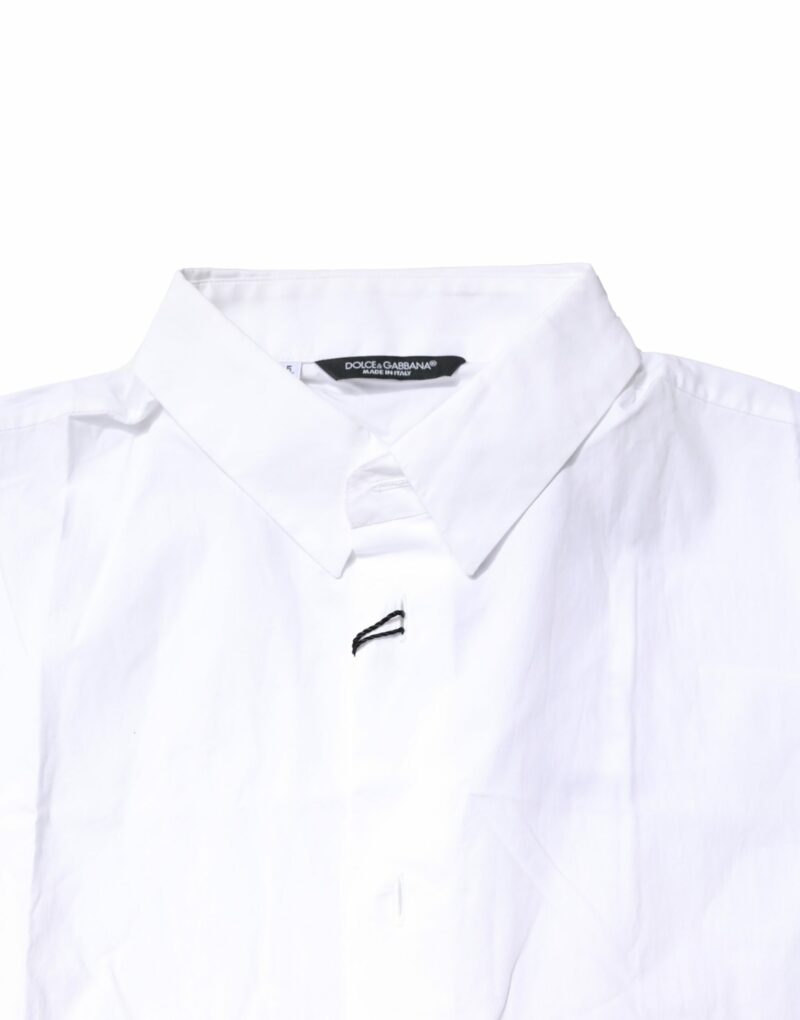 Dolce & Gabbana White Cotton Button Down Casual Men Polo Shirt - Image 4