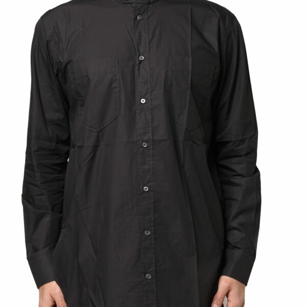 Dolce & Gabbana Black Cotton Button Down Men Casual Shirt