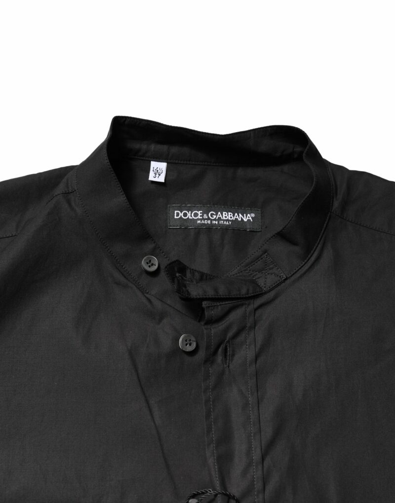 Dolce & Gabbana Black Cotton Button Down Men Casual Shirt - Image 4