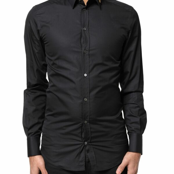 Dolce & Gabbana Black Love Embroidery GOLD Formal Dress Shirt