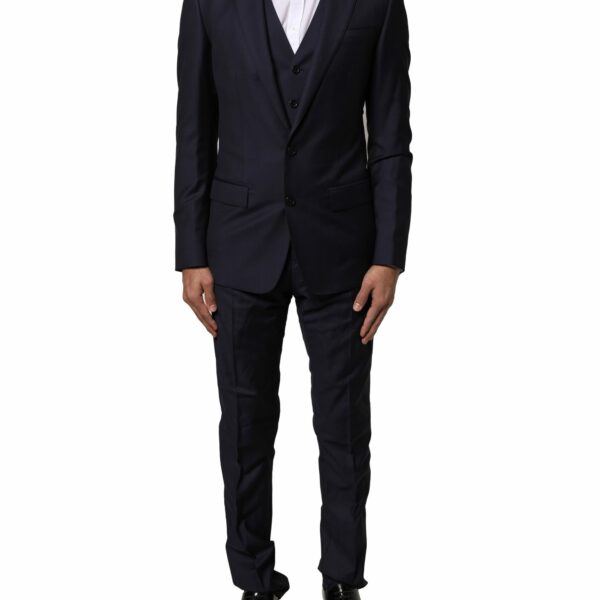 Dolce & Gabbana Blue MARTINI Wool 3 Piece Formal Men Suit
