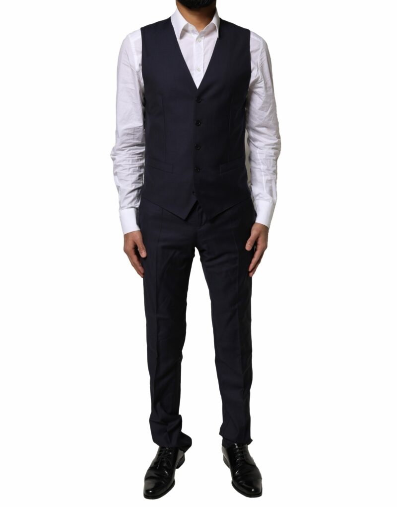 Dolce & Gabbana Blue MARTINI Wool 3 Piece Formal Men Suit - Image 5