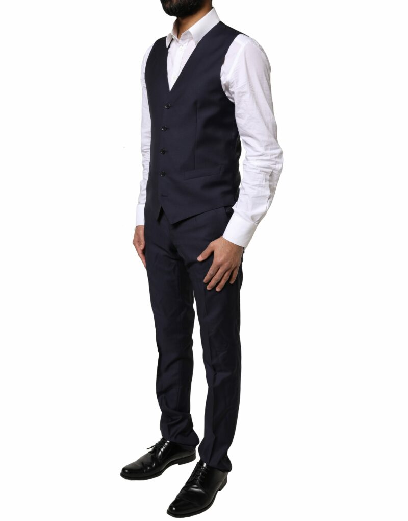 Dolce & Gabbana Blue MARTINI Wool 3 Piece Formal Men Suit - Image 6