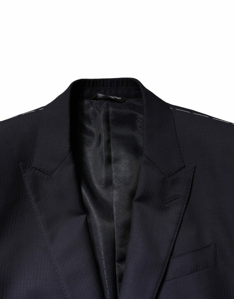 Dolce & Gabbana Blue MARTINI Wool 3 Piece Formal Men Suit - Image 8