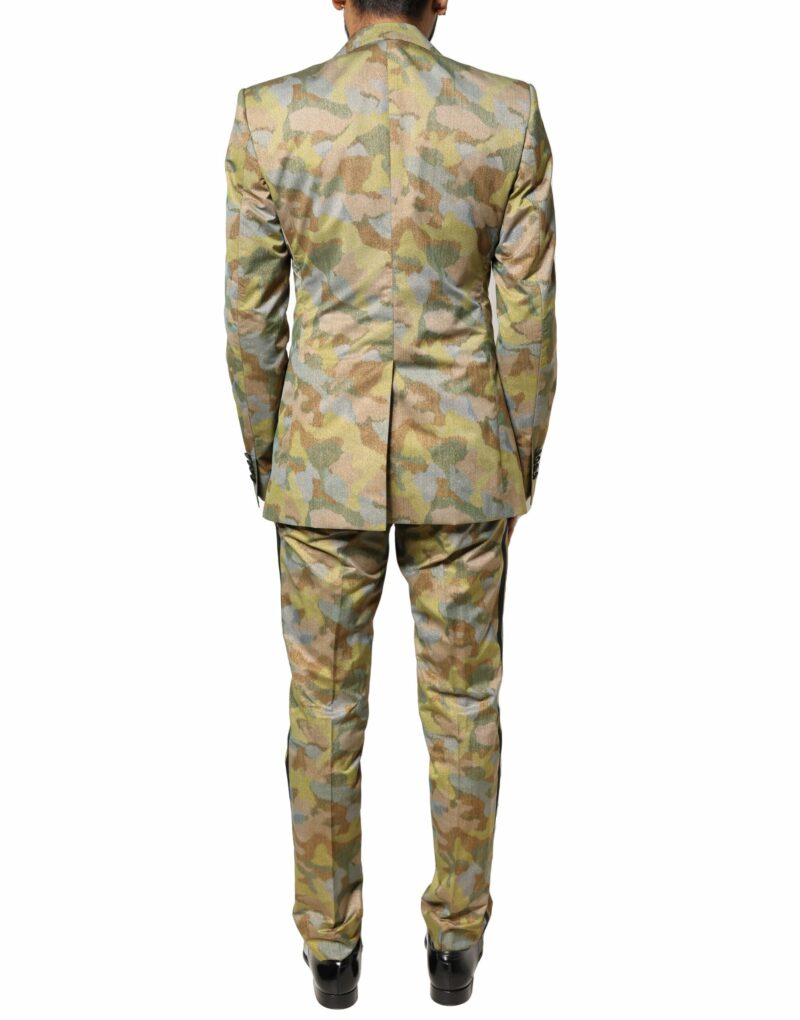 Dolce & Gabbana Multicolor Camouflage SICILIA 3 Piece Suit - Image 4