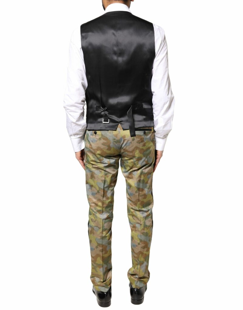 Dolce & Gabbana Multicolor Camouflage SICILIA 3 Piece Suit - Image 7