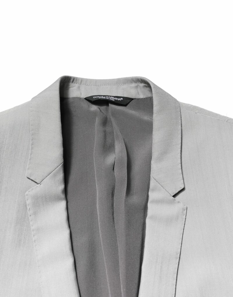Dolce & Gabbana Light Gray Wool GOLD 2 Piece Formal Suit - Image 5