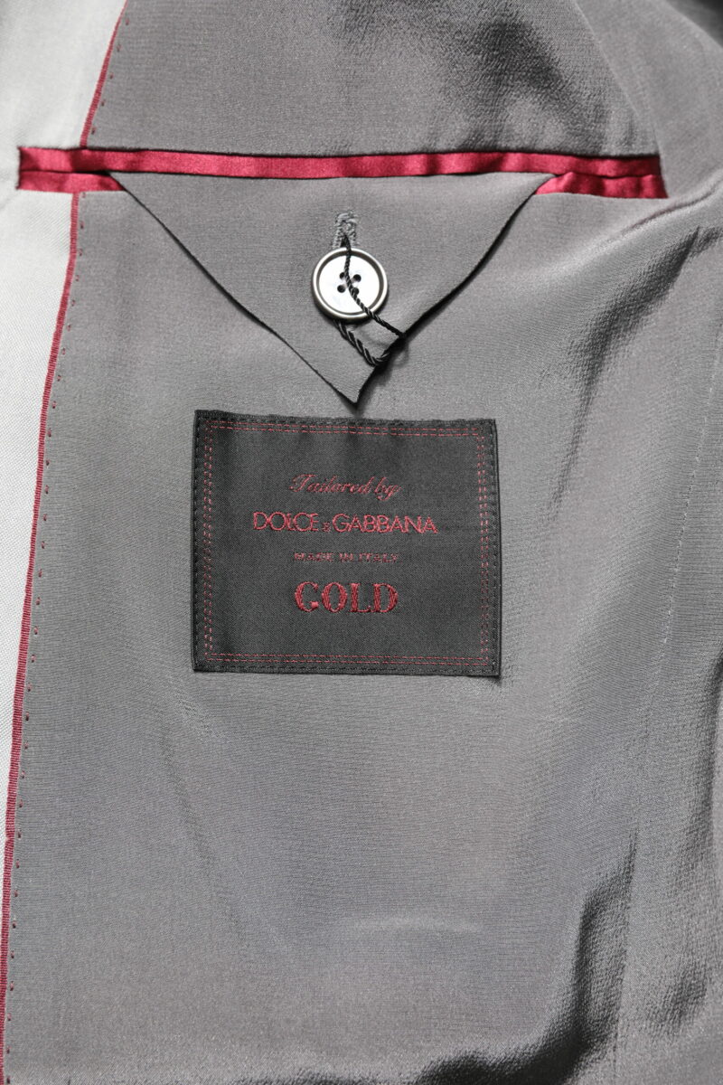Dolce & Gabbana Light Gray Wool GOLD 2 Piece Formal Suit - Image 6