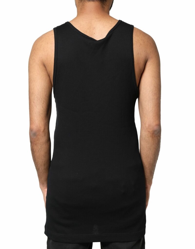 Dolce & Gabbana Black Cotton Rip Style Sleeveless Men Tank T-shirt - Image 4