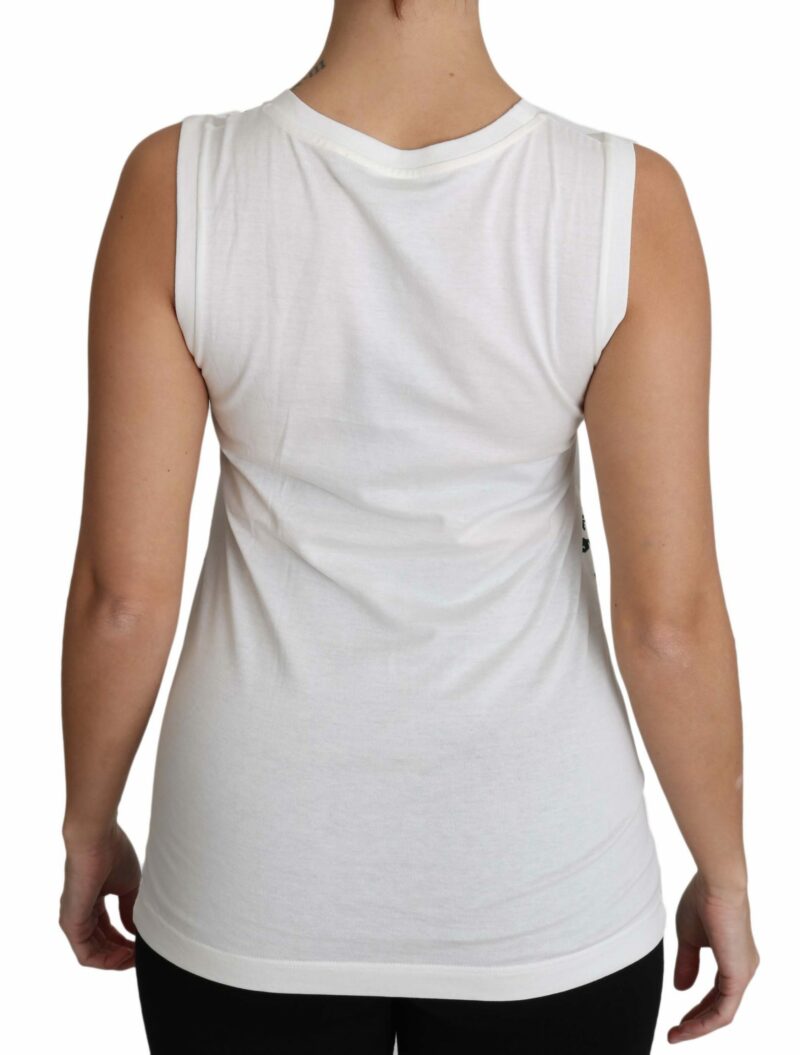 Dolce & Gabbana Elegant White Sleeveless Cotton Silk Shirt - Image 2