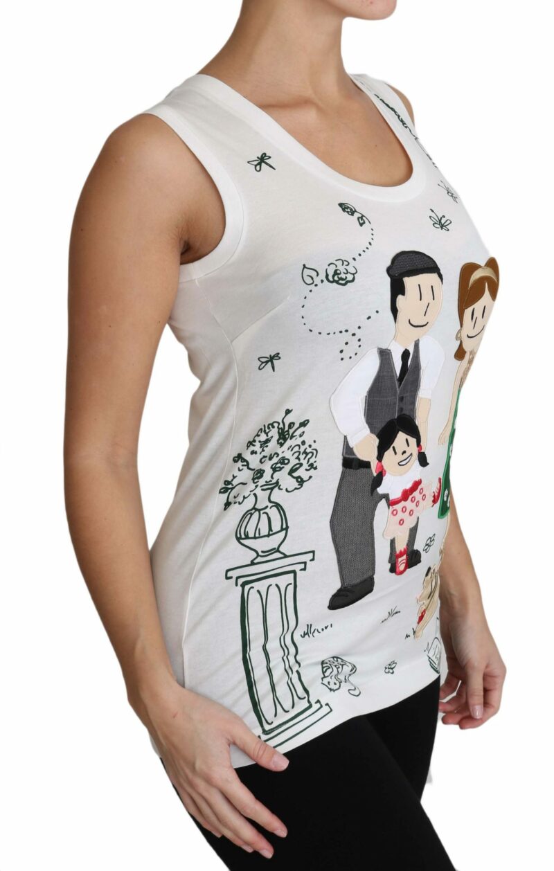 Dolce & Gabbana Elegant White Sleeveless Cotton Silk Shirt - Image 5