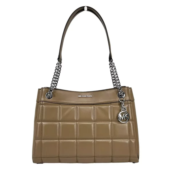 Michael Kors Susan Medium Chain Shoulder Tote Bag Driftwood