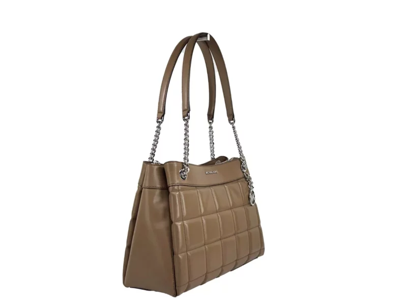 Michael Kors Susan Medium Chain Shoulder Tote Bag Driftwood - Image 3